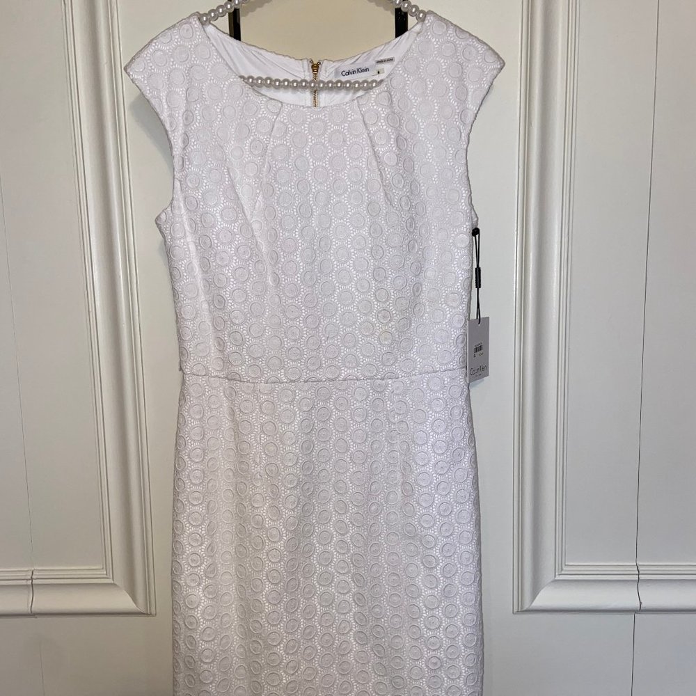 NWT Calvin Klein White Shift Dress
